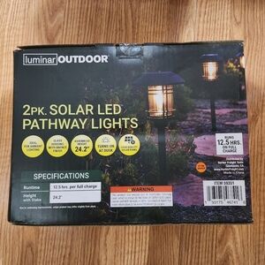 Luminar Outdoor Solar LED Pathway Lights 2 Pack NWT